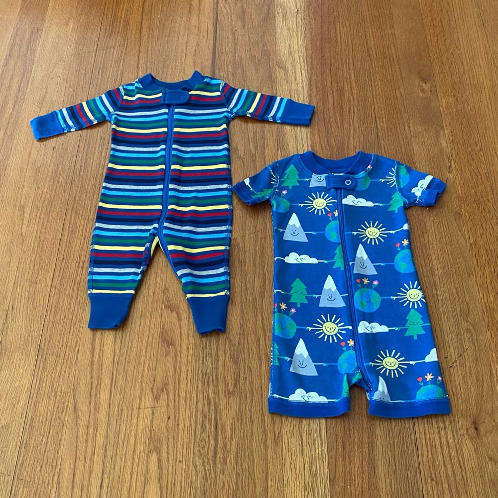 Hanna Andersson Blue Striped and Patterned Pajama Set